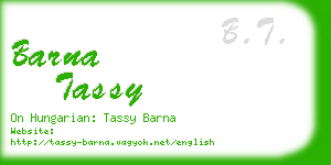 barna tassy business card